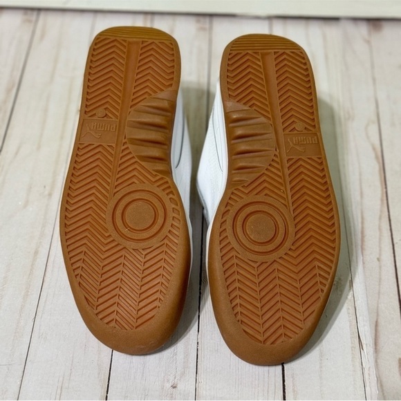 Puma California Exotic Leather Whisper‎ White/Puma White/Gold Sneaker Sz 8.5 Wmn - Picture 9 of 10